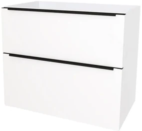 Mereo, Mereo Mailo, kúpeľňová skrinka 61 cm, čierne madlo, Multidecor, Biela Arctic, MER-CN590SBBIAA