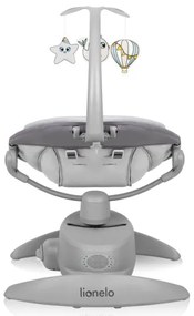 Lionelo - Detské húpacie lehátko s melódiou MELL Grey Stone 4xAA + diaľkové ovládanie
