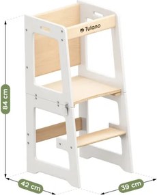 Učiaca veža 3v1 Mooby 35 naturálna / biela