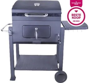 Gril na drevené uhlie Montreal 117,5x66x107,5 cm oceľ čierny