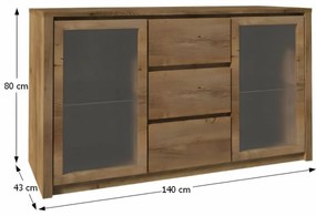 Komoda MONTANA K2D, dub Lefkas