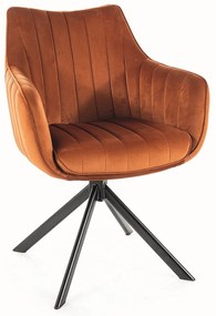 Jedálenská stolička Azalia Velvet, oranžová / čierna