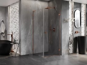 Mexen Lunar-B L, 1-krídlový sprchový kút, pravý, 80 x 80 cm, 8mm číre sklo, ružové zlato profil, 832L-080-080-60-00-P