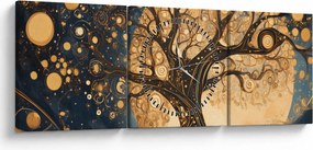Obraz – Surrealistický strom (s hodinami) (90x30 cm)