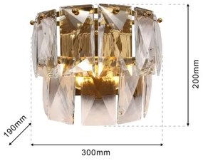 Krištáľové nástenné svietidlo CHELSEA 2xE14/40W/230V zlatá