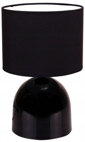 Stolná lampa Indigo, 1x textilné čierne tienidlo, čierna konštrukcia