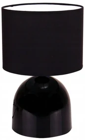 Stolná lampa Indigo, 1x textilné čierne tienidlo, čierna konštrukcia