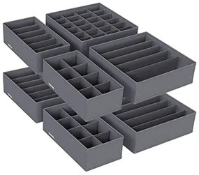 Úložné boxy na spodné prádlo, 8 ks, tmavo sivé