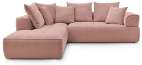 Ružová ženilková rohová pohovka (ľavý roh/do L) Whesley – Bobochic Paris