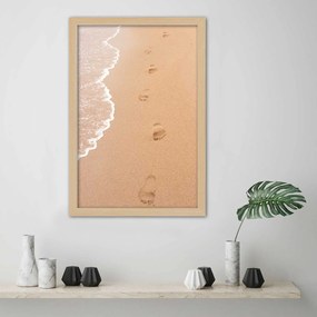 Gario Plagát Stopy na pláži Farba rámu: Bez rámu, Rozmery: 40 x 60 cm
