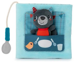 Lilliputiens - textilná knižka s prstovou bábkou - vlk Ľudovít sa učí jesť