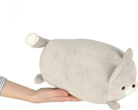 KIK Cestovný vankúš 2v1 a maskot mačka, sivý