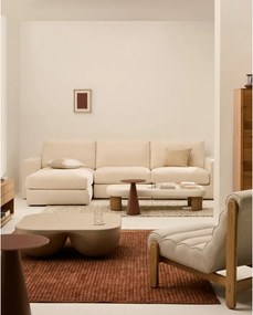 Béžová ženilková rohová pohovka (ľavý roh/s leňoškou) Alea – Kave Home