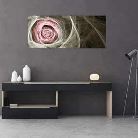 Obraz - Abstraktné ruže svetlo ružová (120x50 cm)