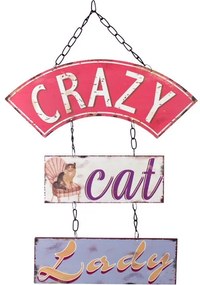Plechová ceduľa "Crazy cat lady"