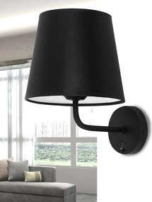 Toolight Toolight, nástenné svietidlo 1xE27 APP1612-1W, čierna, OSW-01594
