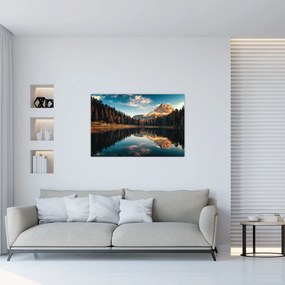 Obraz - Alpy, Taliansko, Dolomity, Lago Antorno (90x60 cm)