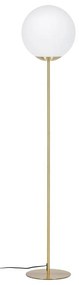 Stojacia lampa v zlatej farbe so skleneným tienidlom (výška 150 cm) Mahala - Kave Home