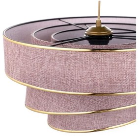 Závesné svietidlo v ružovo-zlatej farbe s textilným tienidlom ø 40 cm Couper – Opviq lights