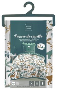 Biele/zelené bavlnené detské obliečky na jednolôžko 140x200 cm Dina – douceur d'intérieur