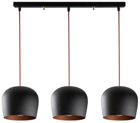 Čierne závesné svietidlo s kovovým tienidlom Berceste – Opviq lights