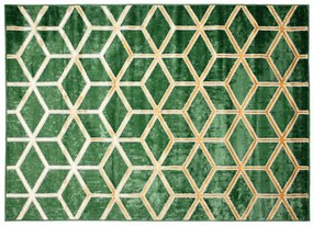 Moderný zelený koberec s originálnym geometrickým vzorom Šírka: 140 cm | Dĺžka: 200 cm