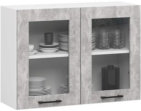 Horná kuchynská skrinka OLIWIA W80 H580 biela / betón