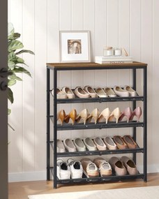 5-poschodový stojan na topánky 30×75×93 cm