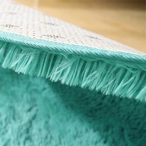 Protišmykový koberec SHAGGY modrý kruh