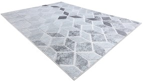 Moderný MEFE koberec B400 vzor kocka,   geometrický  3D - Štrukturálny,  dve vrstvy  rúna sivá