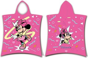 Ružové bavlnené detské pončo veľkosť 3-8 rokov Minnie "Sparkle" – Jerry Fabrics