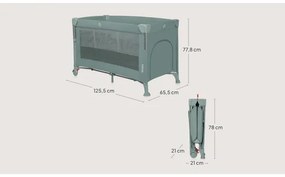 Lionelo - Cestovná postieľka 3v1 ELLEN šalviovo zelená