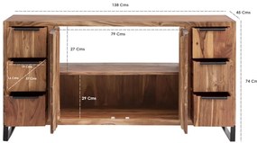 furniture-nabytek.cz - Masívny podstavec pod umývadlo Sydney Light II z akácie, lakovaný, hnedý