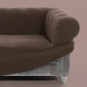 Super strečové poťahy NIAGARA tabaková kreslo s drevenými rúčkami (š. 50 - 80 cm)