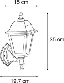 Inteligentné vonkajšie nástenné svietidlo čierne IP44 vrátane Wifi ST64 - Capital
