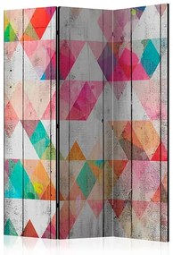 Paraván - Rainbow Triangles [Room Dividers] Veľkosť: 135x172, Verzia: Jednostranný