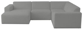 Sivá rohová pohovka z textílie buklé (do "U") Roxy – Scandic
