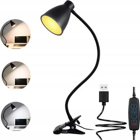 BERGE Andora LED stolná lampa s klipom 1xE27 čierna