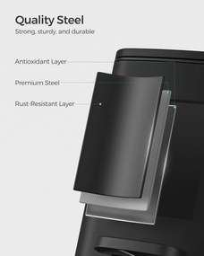 Kúpeľňový kôš, 6L malý odpadkový kôš, pedálový, čierny