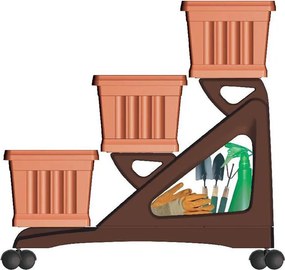 BAMA súprava kvetináčov ORTO DI TR, terracotta