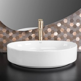 Rea Sabina 50, umývadlo na dosku 500x385x120 mm, biela lesklá, REA-U6364