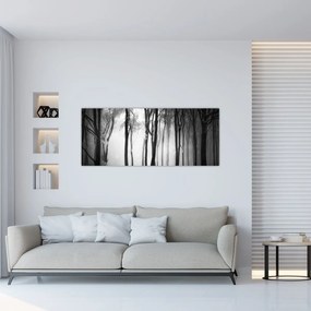 Obraz - Vlk v temnom lese (120x50 cm)