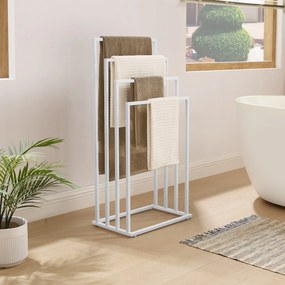 Stojan na uteráky 4- ramenami biely