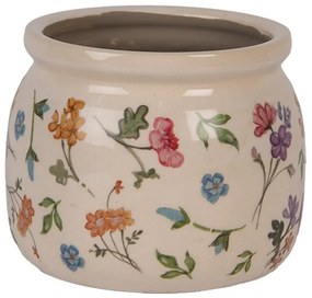 Keramický kvetináč s kvetinami Colourful Flowers S - Ø 12*10 cm
