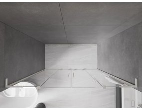 Mexen Velar L Duo, posuvné sprchové dvere do otvoru 200 cm, 8mm číre sklo, brúsená oceľ, 871-200-003-02-97