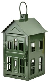 Kovová lucerna Roger 14,8x14,3x26,8 cm zelená