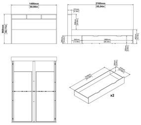 Dvojlôžková posteľ v dekore duba s úložným priestorom bez roštu 140x200 cm v prírodnej farbe Ikast – Tvilum
