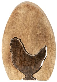 Drevené dekoračné vajcia s motívom sliepočky - 12 * 8 * 2 cm