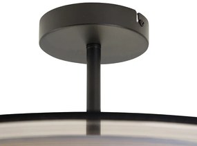 Moderné stropné svietidlo čierne s bielou 50 cm 3-svetlo - Drum Duo