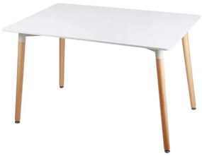 Biely jedálenský stôl BERGEN 120x80 cm